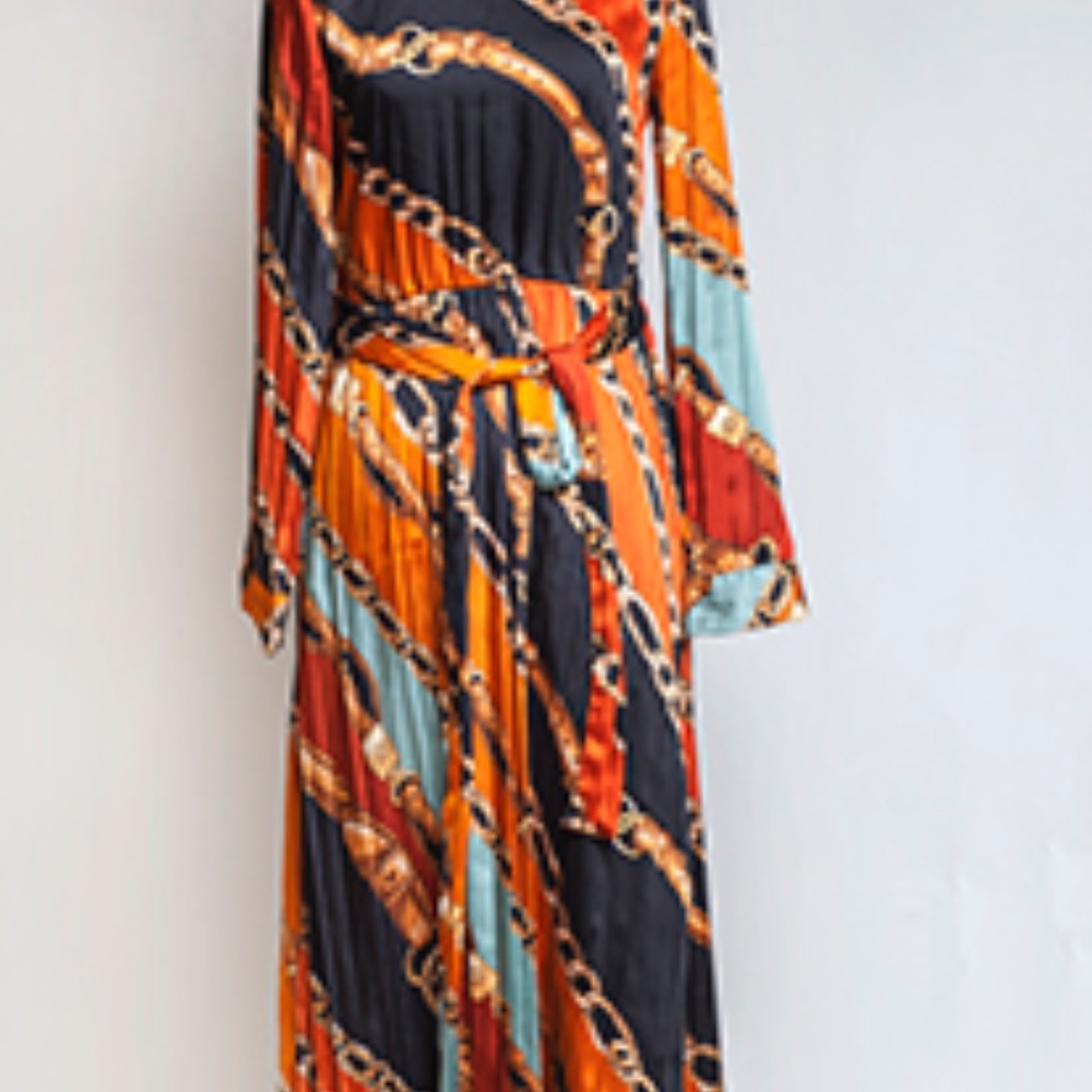 ZARA TRF Chain Printed Midi Dress, Size S